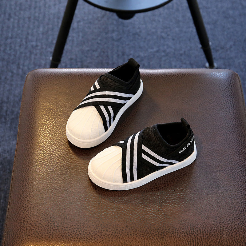 Toddler Girl Black and White Sneakers