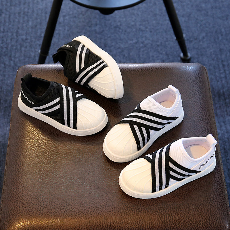 Toddler Girl Black and White Sneakers