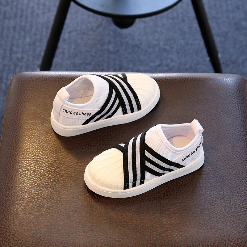 Toddler Girl Black and White Sneakers