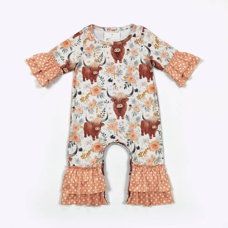 Peachy Highland Baby Romper