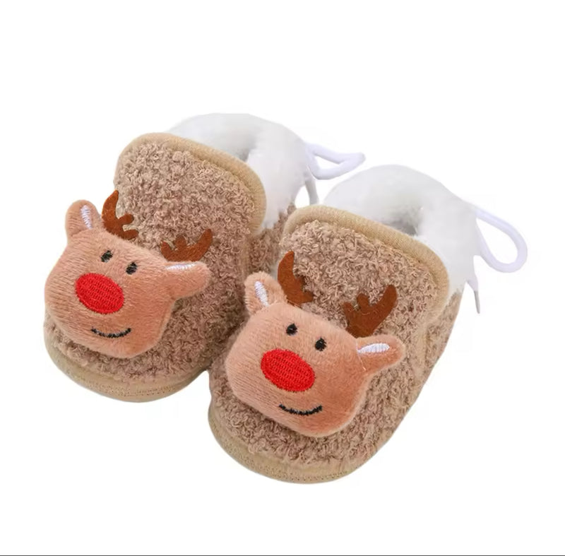 Reindeer Christmas Baby Slippers