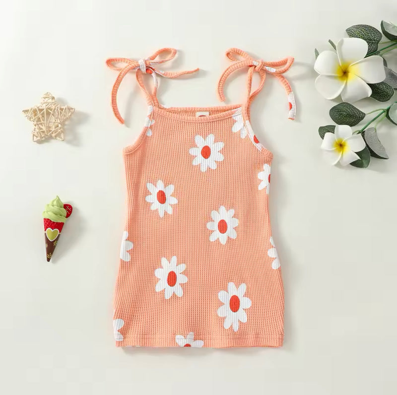 Flower Print Sleeveless Tie Shoulder Sundress