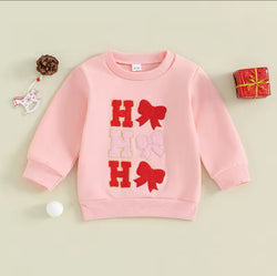 Ho Ho Ho Baby Toddler Girl Sweatshirt Christmas