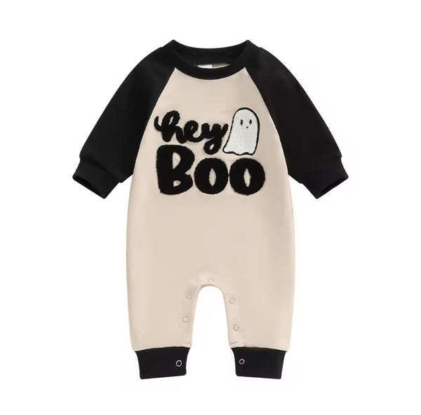 Hey Boo Boys Halloween Romper Ghost