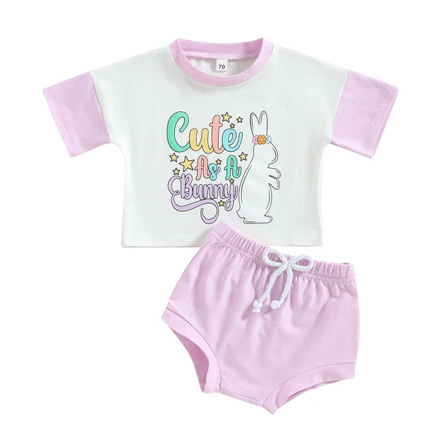 Bunny Graphic T-Shirt Short Set