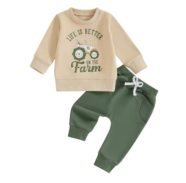 Life is Better on the Farm Toddler Baby Boy Set