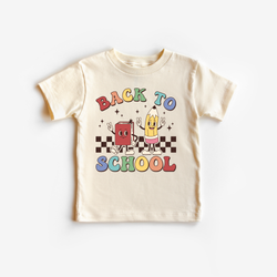 Back to school First Day of School Toddler and Youth Shirt: Natural