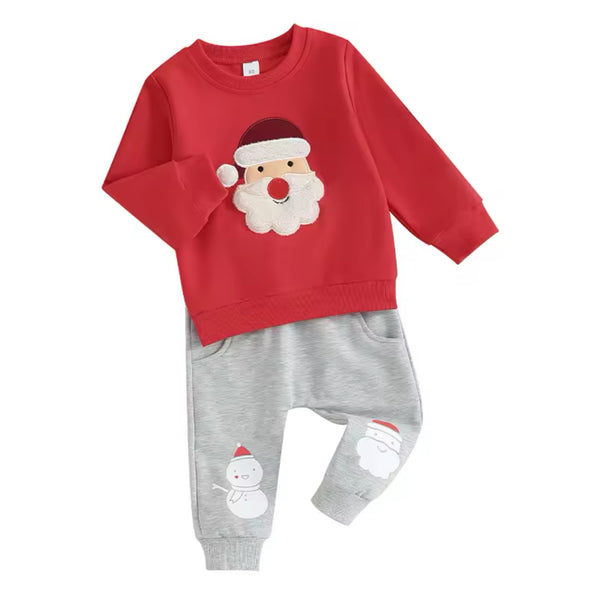 Santa Baby Toddler Boy Girl Top + Pant Set