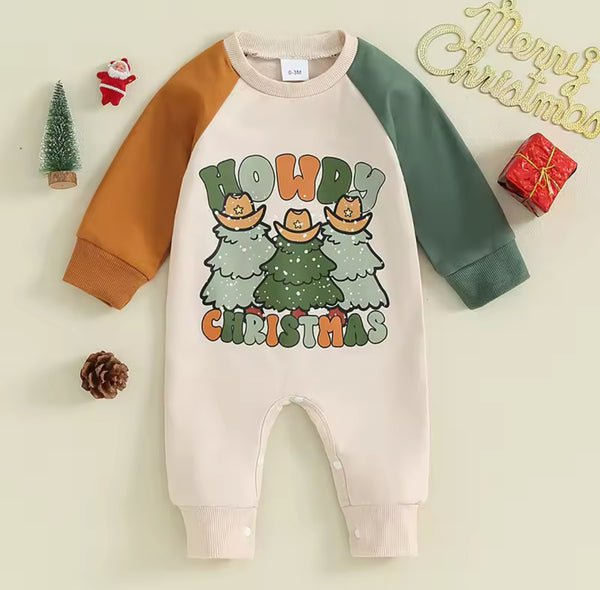 Howdy Christmas Romper Baby Toddler Boy