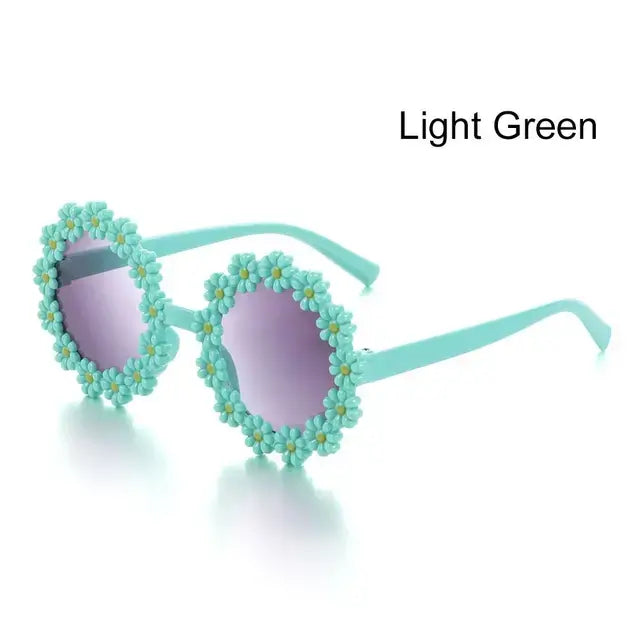 Round Flower Sunglasses for Kids Cute Daisy Sunglasses Children Outdoor Sun Protection Shades Fashion Funny Party Eyewear