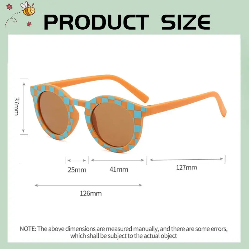 New Arrival 2-10 Years Kids Cute Round Sunglasses Boys Girls Baby Lattice Outdoor Children Fashion Cat Eye White Pink Shades