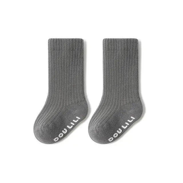 High Quality Boys Girls Cotton Socks Knee High Ribbed