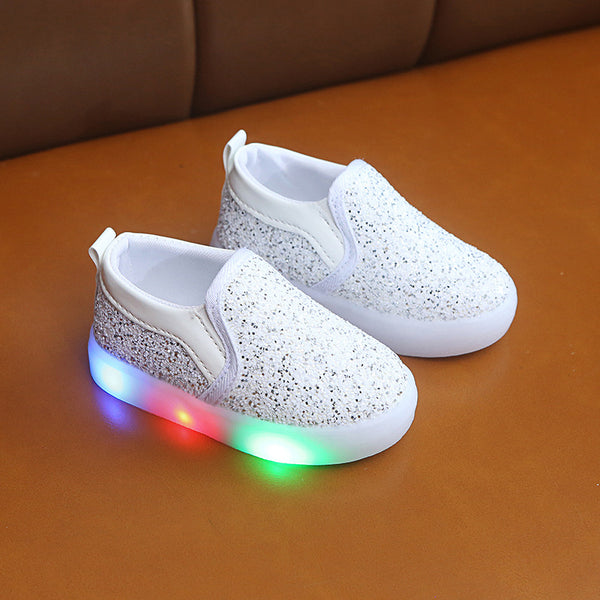 Toddler Girl Glitter LED Shoes