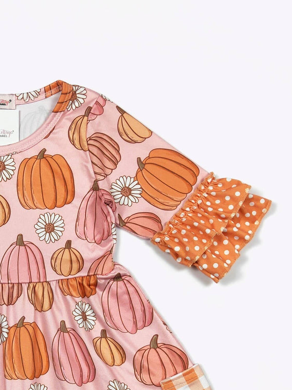 Daisy Pumpkin Girls Dress Toddler Youth