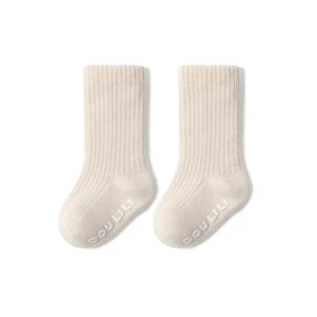 High Quality Boys Girls Cotton Socks Knee High Ribbed