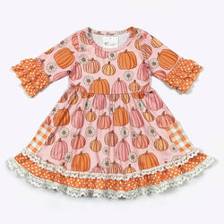 Daisy Pumpkin Girls Dress Toddler Youth