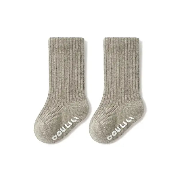 High Quality Boys Girls Cotton Socks Knee High Ribbed