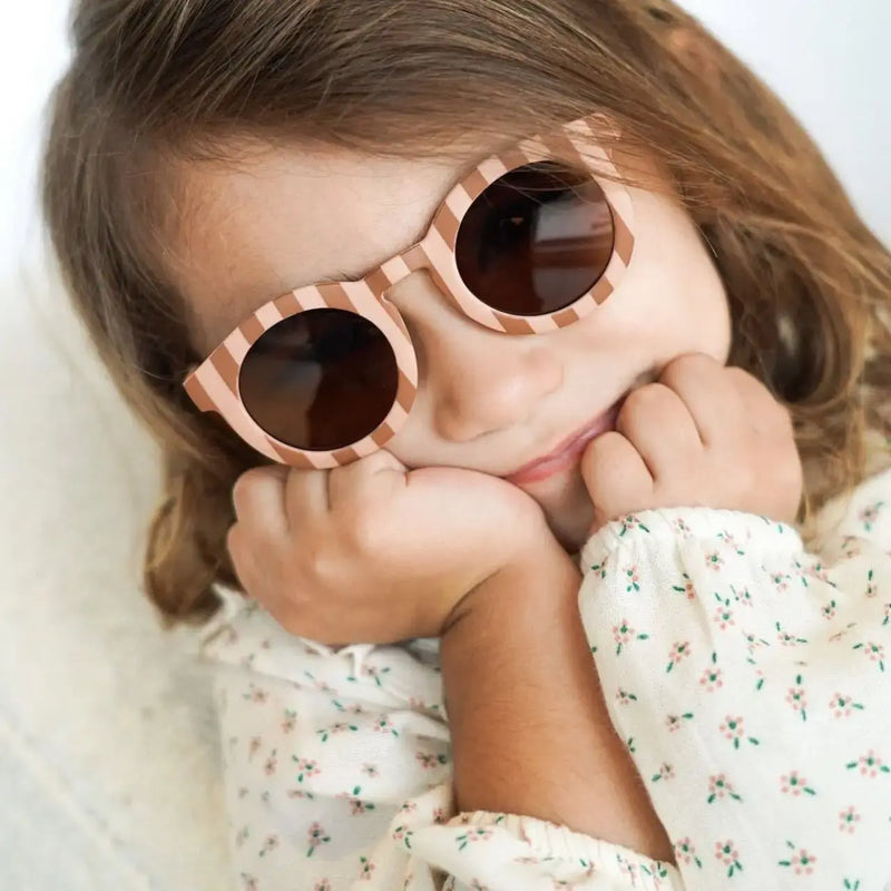 New Arrival 2-10 Years Kids Cute Round Sunglasses Boys Girls Baby Lattice Outdoor Children Fashion Cat Eye White Pink Shades