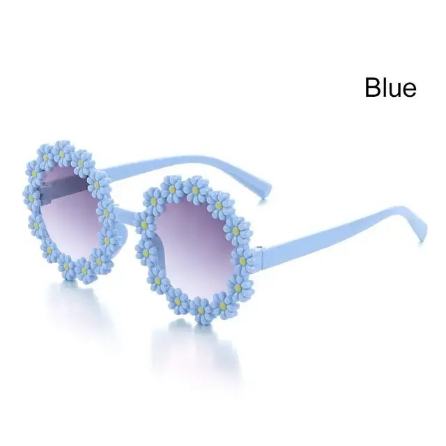 Round Flower Sunglasses for Kids Cute Daisy Sunglasses Children Outdoor Sun Protection Shades Fashion Funny Party Eyewear