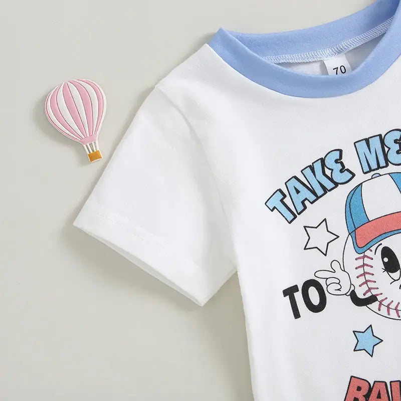 Fashion Summer Toddler Kids Baby Boys Clothes Sets Baseball Letter Print Short Sleeve O-neck T-shirts+Drawstring Shorts