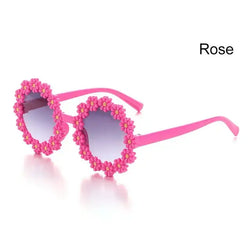 Round Flower Sunglasses for Kids Cute Daisy Sunglasses Children Outdoor Sun Protection Shades Fashion Funny Party Eyewear