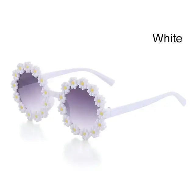 Round Flower Sunglasses for Kids Cute Daisy Sunglasses Children Outdoor Sun Protection Shades Fashion Funny Party Eyewear