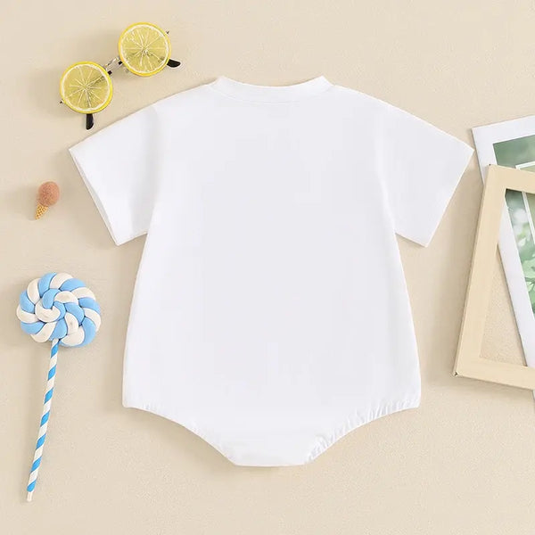 Independence Day Newborn Baby Boys Rompers Clothes Letter Sunglass Print Short Sleeve Round Neck Romper Jumpsuits Overalls