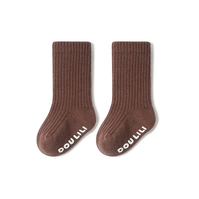 High Quality Boys Girls Cotton Socks Knee High Ribbed