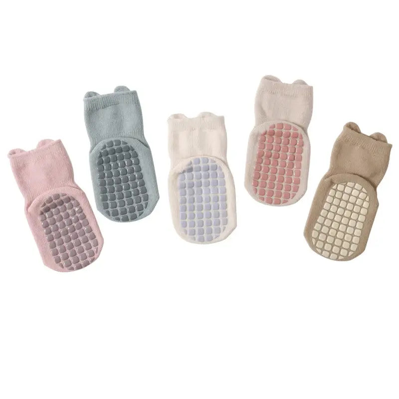 5 Pairs Infant Newborn Baby Anti-Slip Socks For Girls and Boys